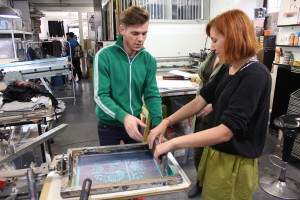 Silkscreen printing at Printa, Jewish district, Budapest