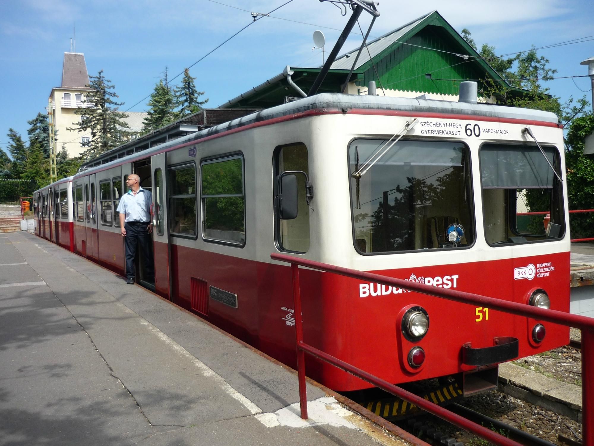 The cog-wheel railway arriving to the terminal, Budapest