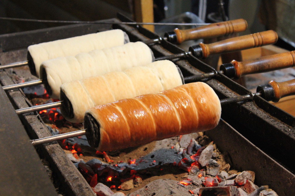 Kürtőskalács or chimney cake at the Budapest Christmas Market