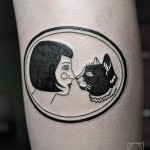 Girl with cat - Tattoo by Dorca