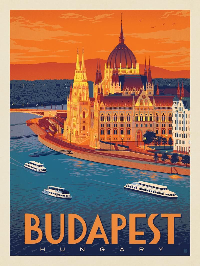 Budapest postcards designed by local artists