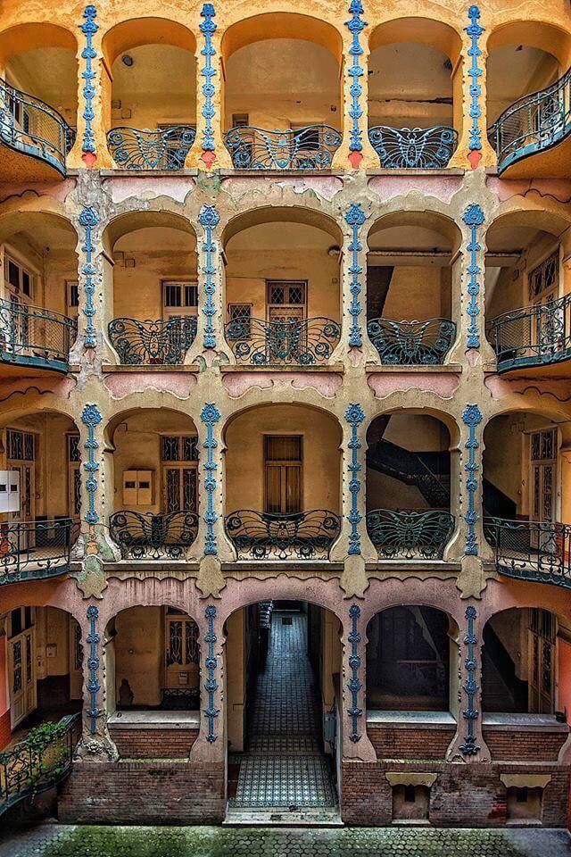 Tiles in an apartment building in Budapest