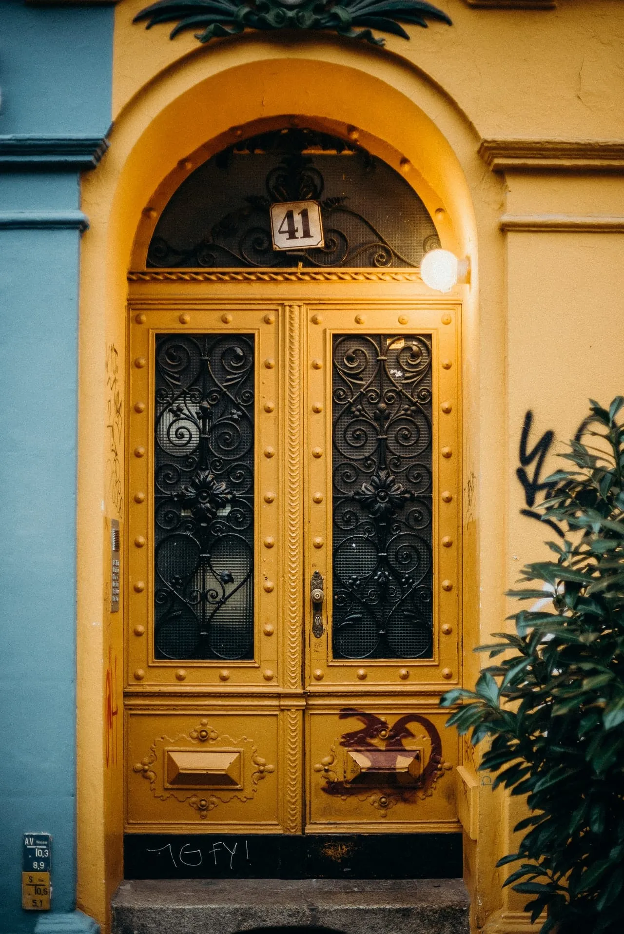 Door in an apartment building, Budapest