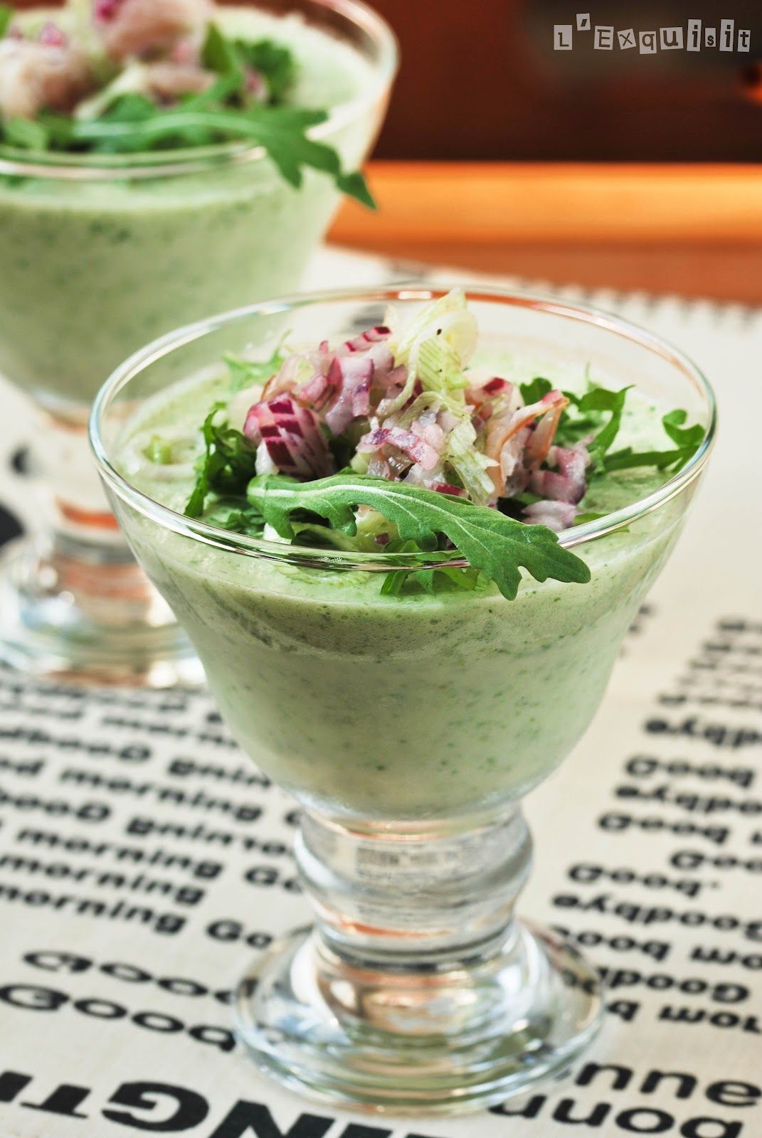 Green pea gelato with asparagus mousse