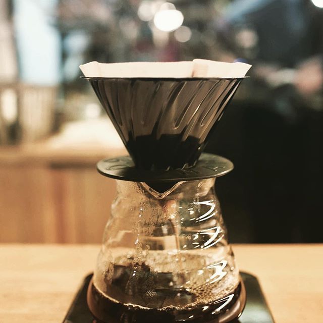 V60 filter coffee served in a really cool way at London Coffee Society