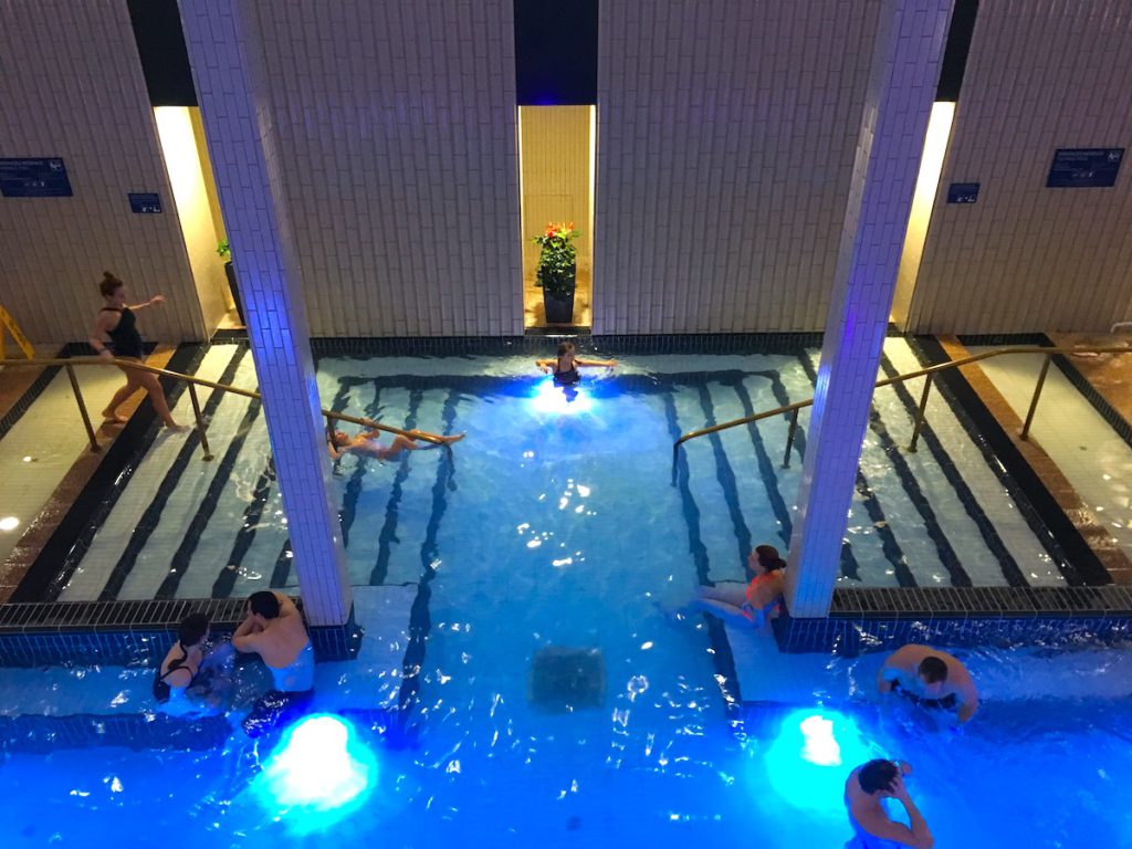 The indoor thermal pool of the Palatinus Baths