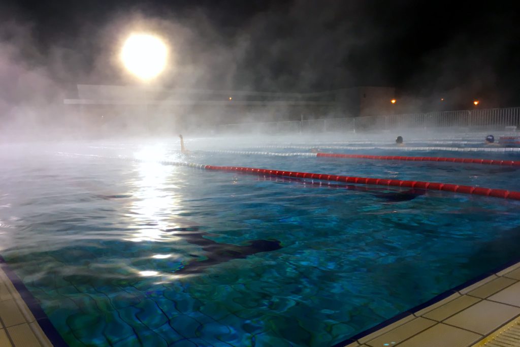 The outdoor swimming pool of Palatinus Baths