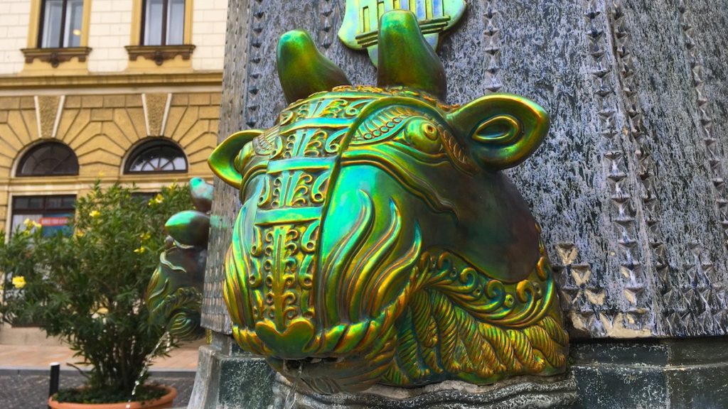 Eosine Zsolnay fountain in Pécs