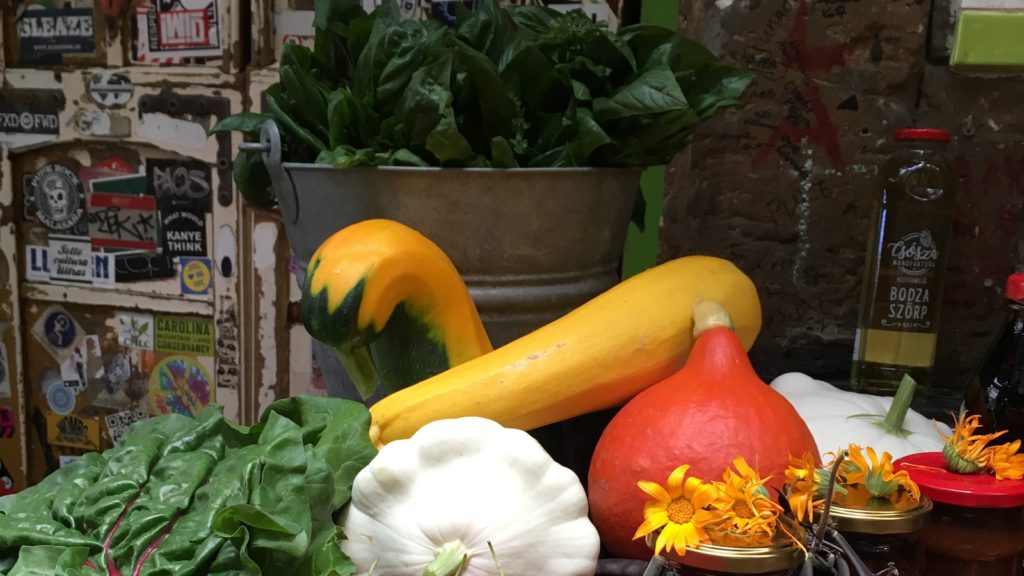 Autumn vegetables at the Szimpla Farmers market - Budapest Vegan Food Tour