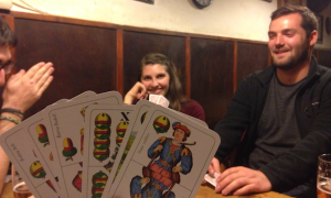 Playing with the Hungarian Tell cards in a local bar